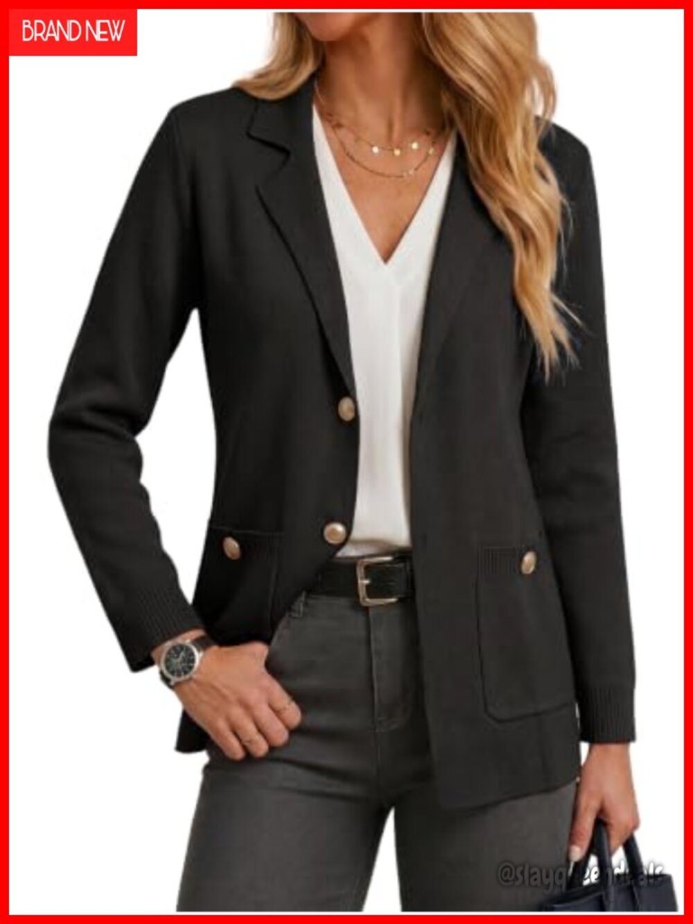 Sweater Blazer Business Casual Long Sleeve Work Cardigan